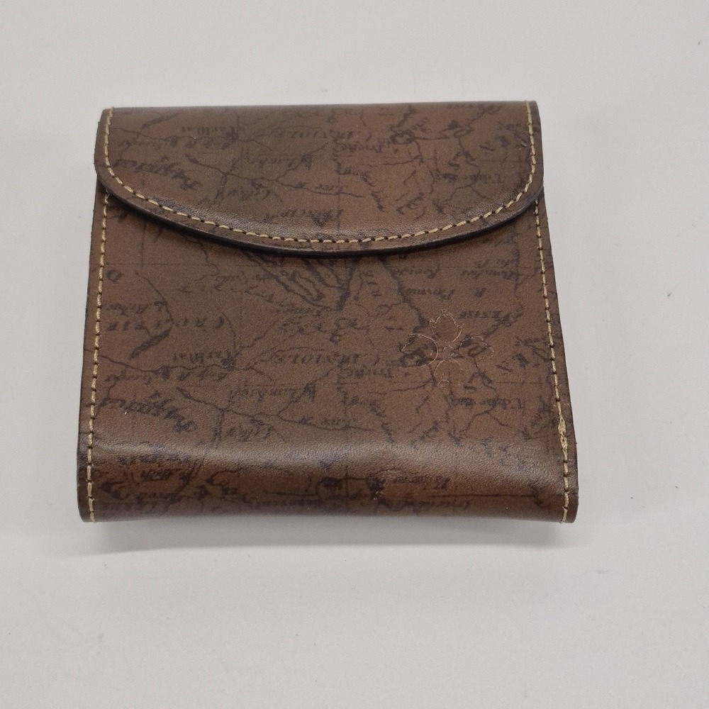 Patricia Nash Brown Map-Print Leather Wallet